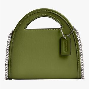 Coach Top Handle Card Case in Green and Silver